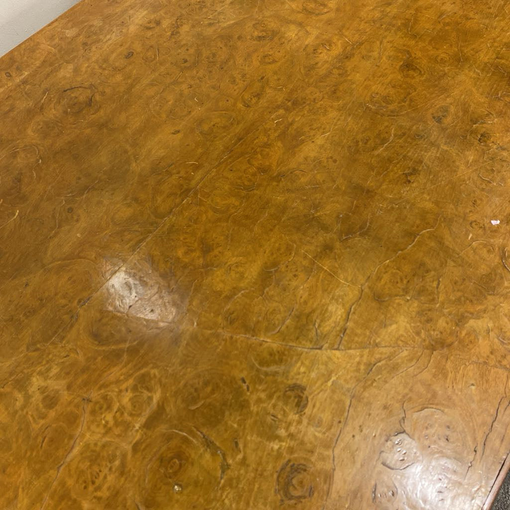 Contemporary Burl Wood Desk w/Drawers (AS IS)