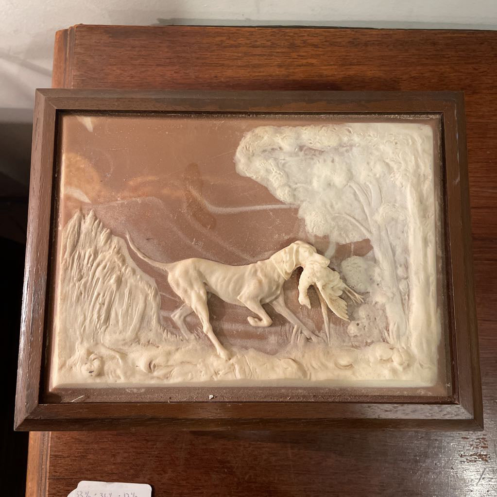 Hunting Dog with Game Bird Desk Box