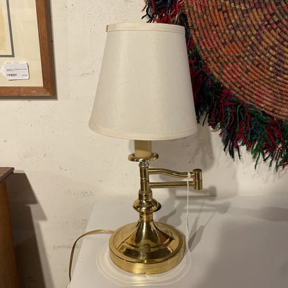 Round Brass Adjust. Offset Desk Lamp