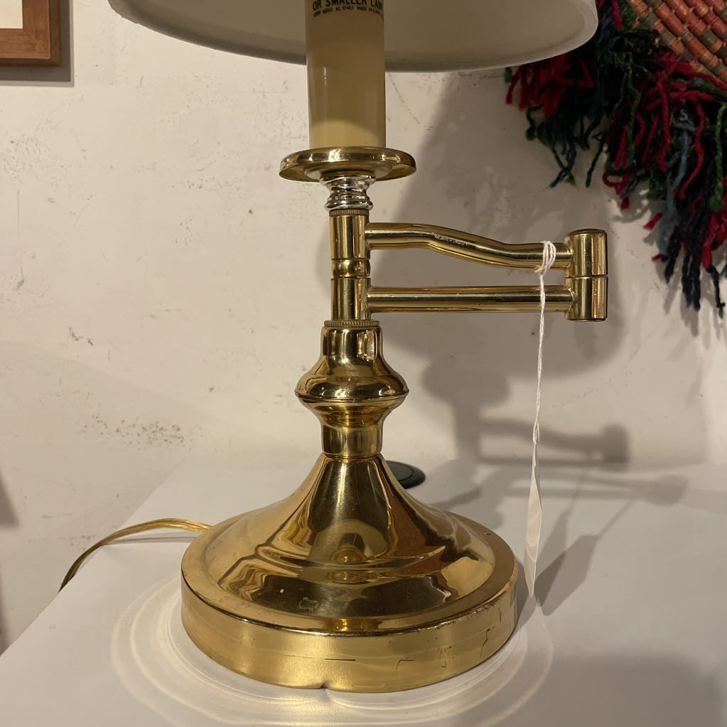 Round Brass Adjust. Offset Desk Lamp