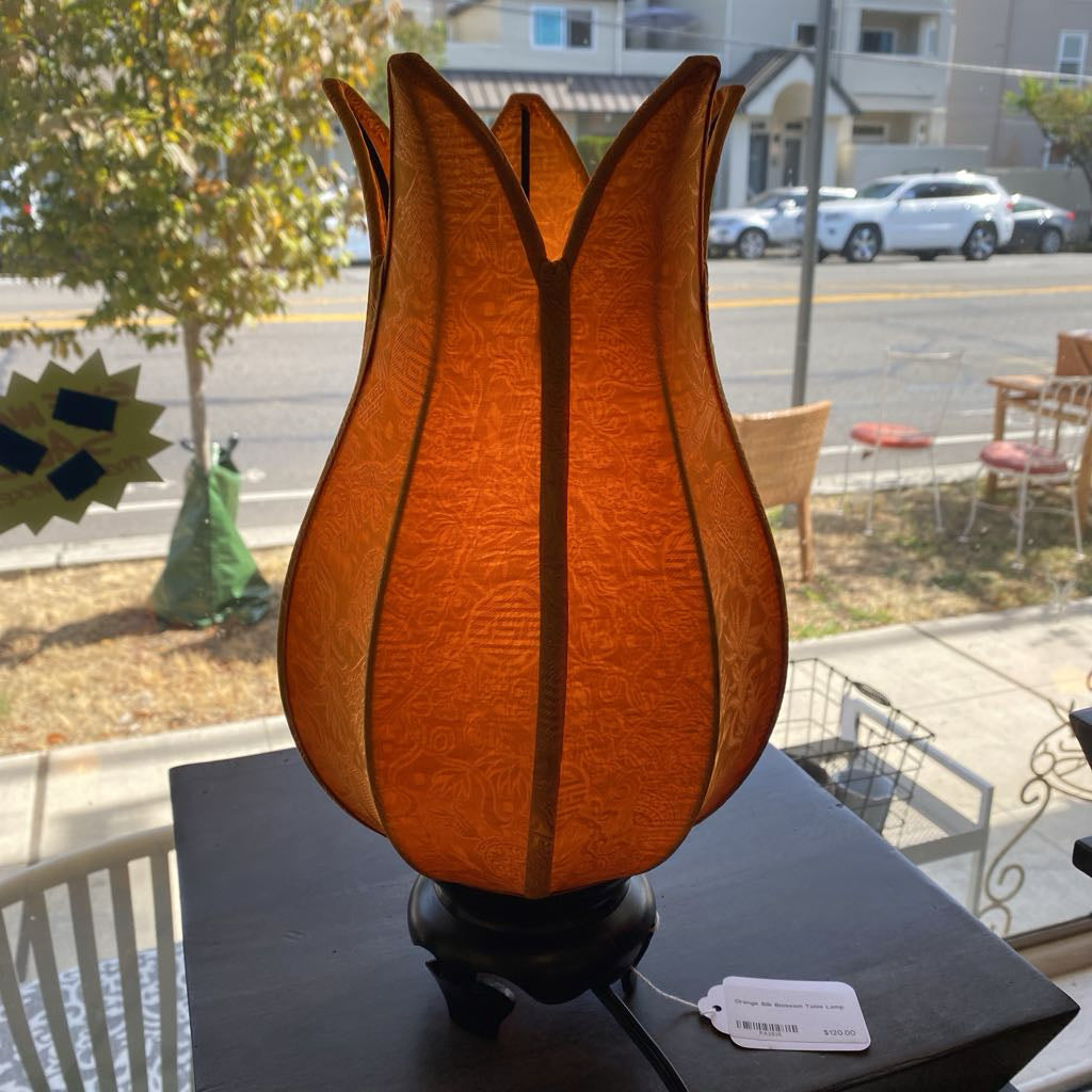 Orange Silk Blossom Table Lamp