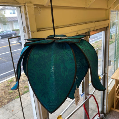 Blue Silk Hanging Flower Lamp