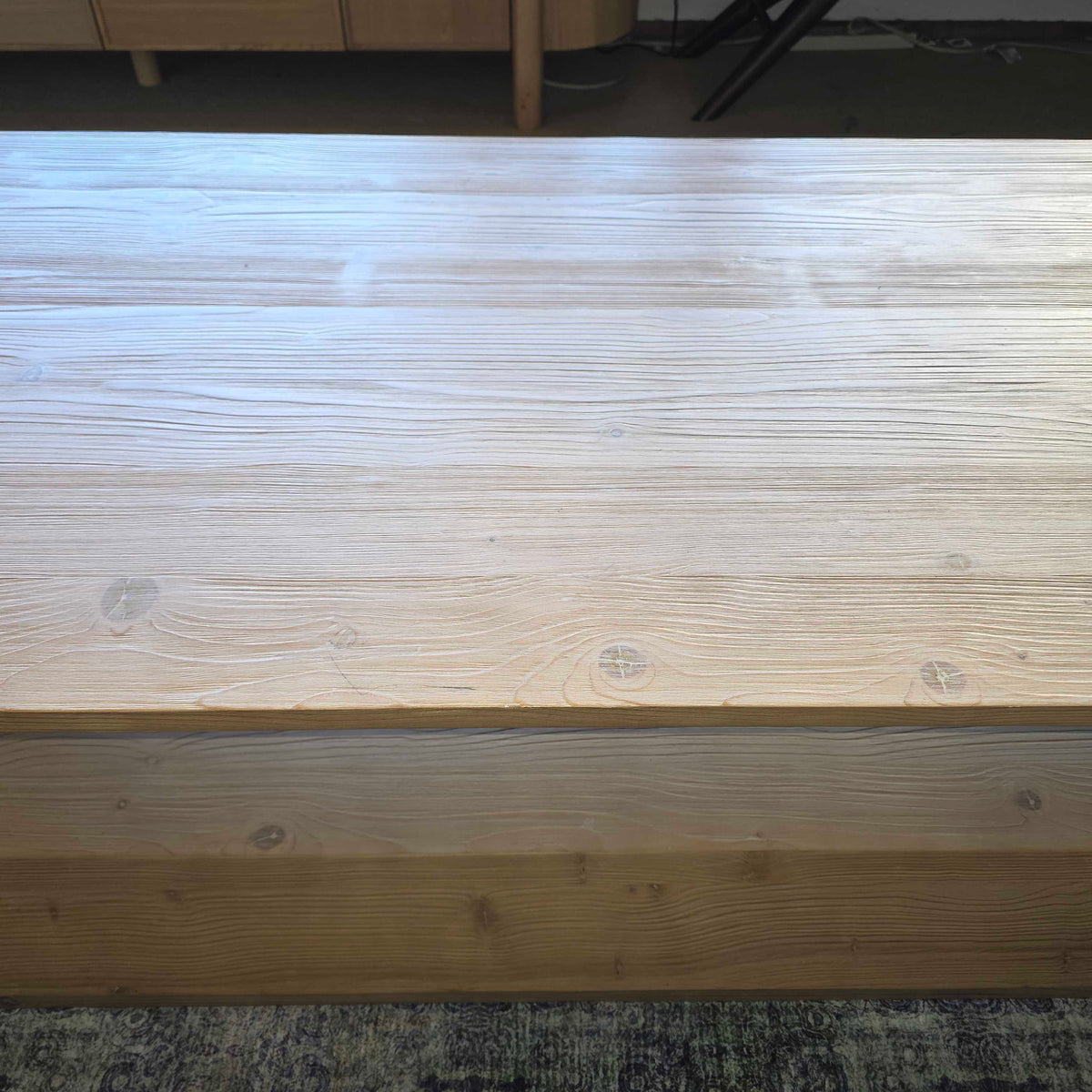 Blonde Wood Crate & Barrell Beveled Open Coffee Table