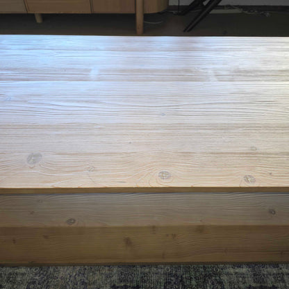 Blonde Wood Crate & Barrell Beveled Open Coffee Table