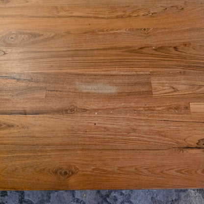 Crate & Barrel Wooden Extandable Metal Leg Dining Table