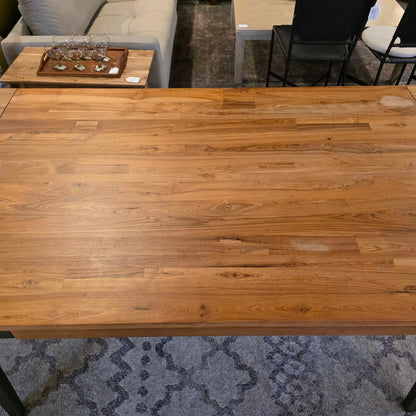 Crate & Barrel Wooden Extandable Metal Leg Dining Table
