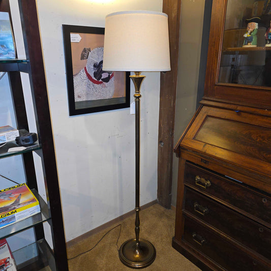 Bronze Floor Lamp w/ Beige Shade