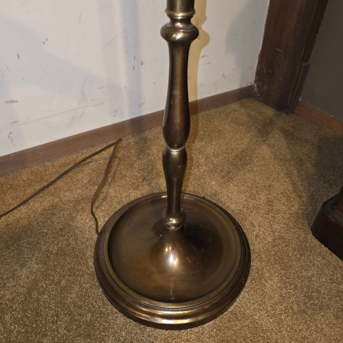 Bronze Floor Lamp w/ Beige Shade
