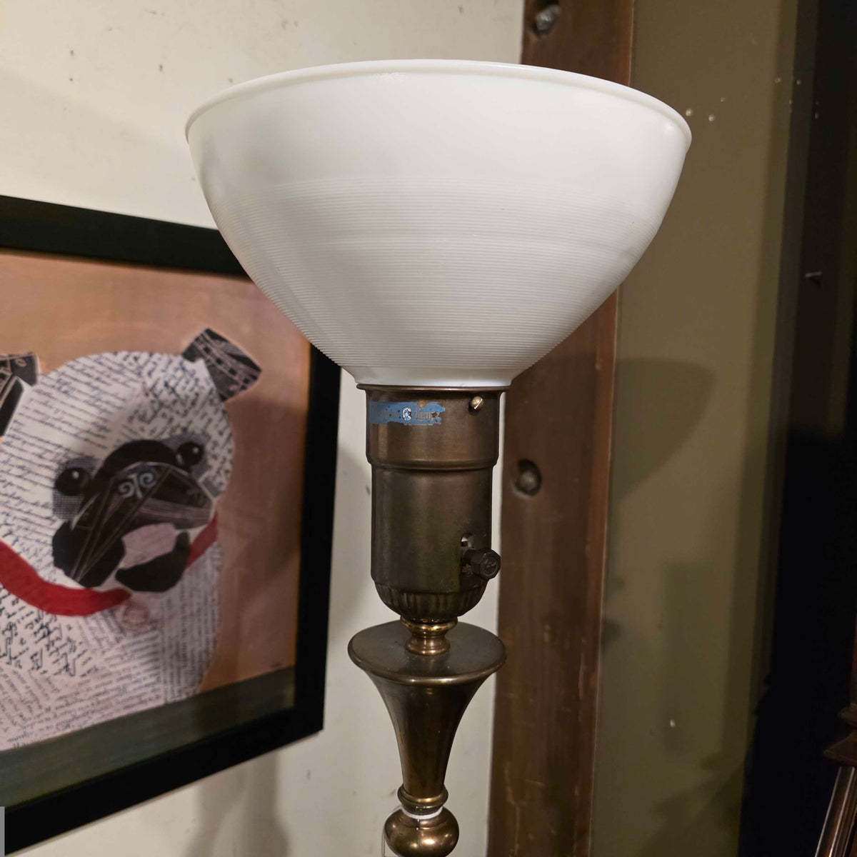 Bronze Floor Lamp w/ Beige Shade