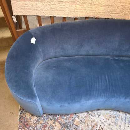Maiden Home Chelsea Pacific Blue Velvet Curved Sofa
