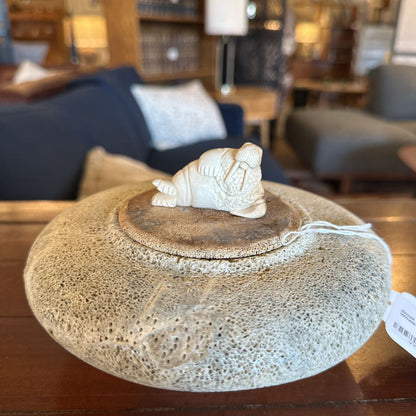 Small Wooly Mammoth Ivory And Whale Bone Dish