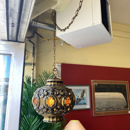 Large 60's Kitschy Gourd Swag Lamp