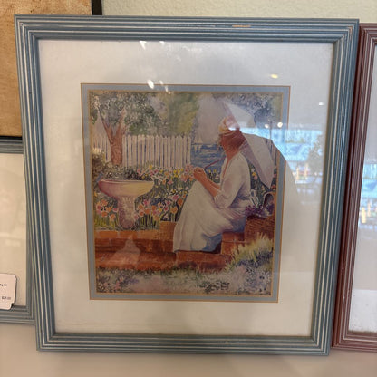 Sitting at the Garden Oil Painting