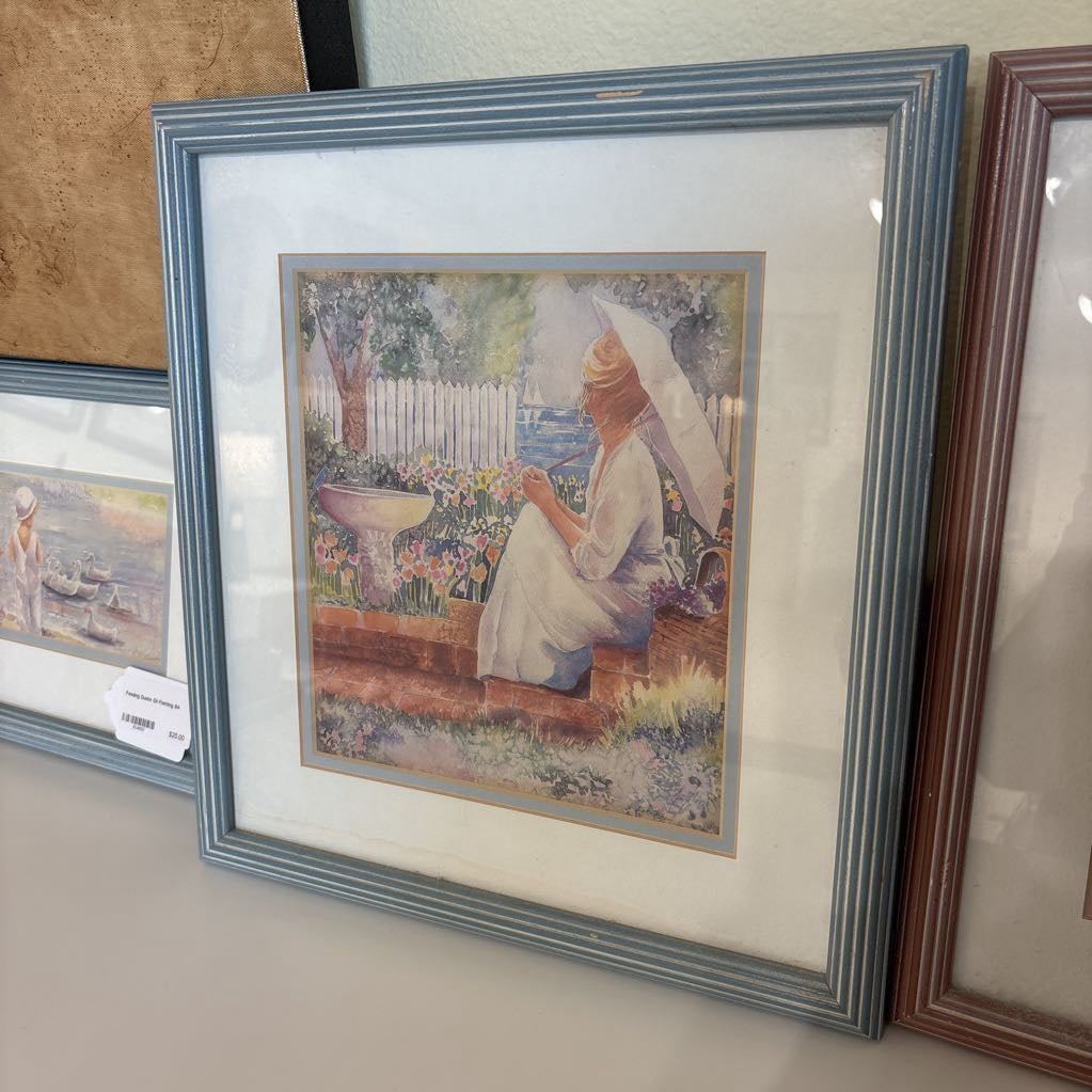 Sitting at the Garden Oil Painting
