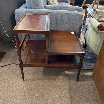 MC Weiman 2-Tier Mahogany Side Table 21" Wide