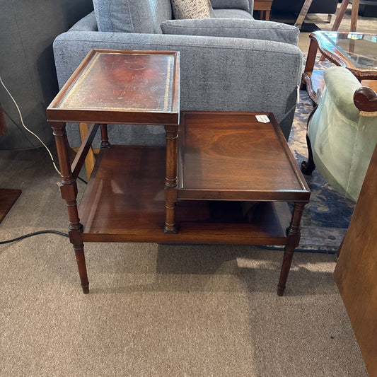 MC Weiman 2-Tier Mahogany Side Table 21" Wide