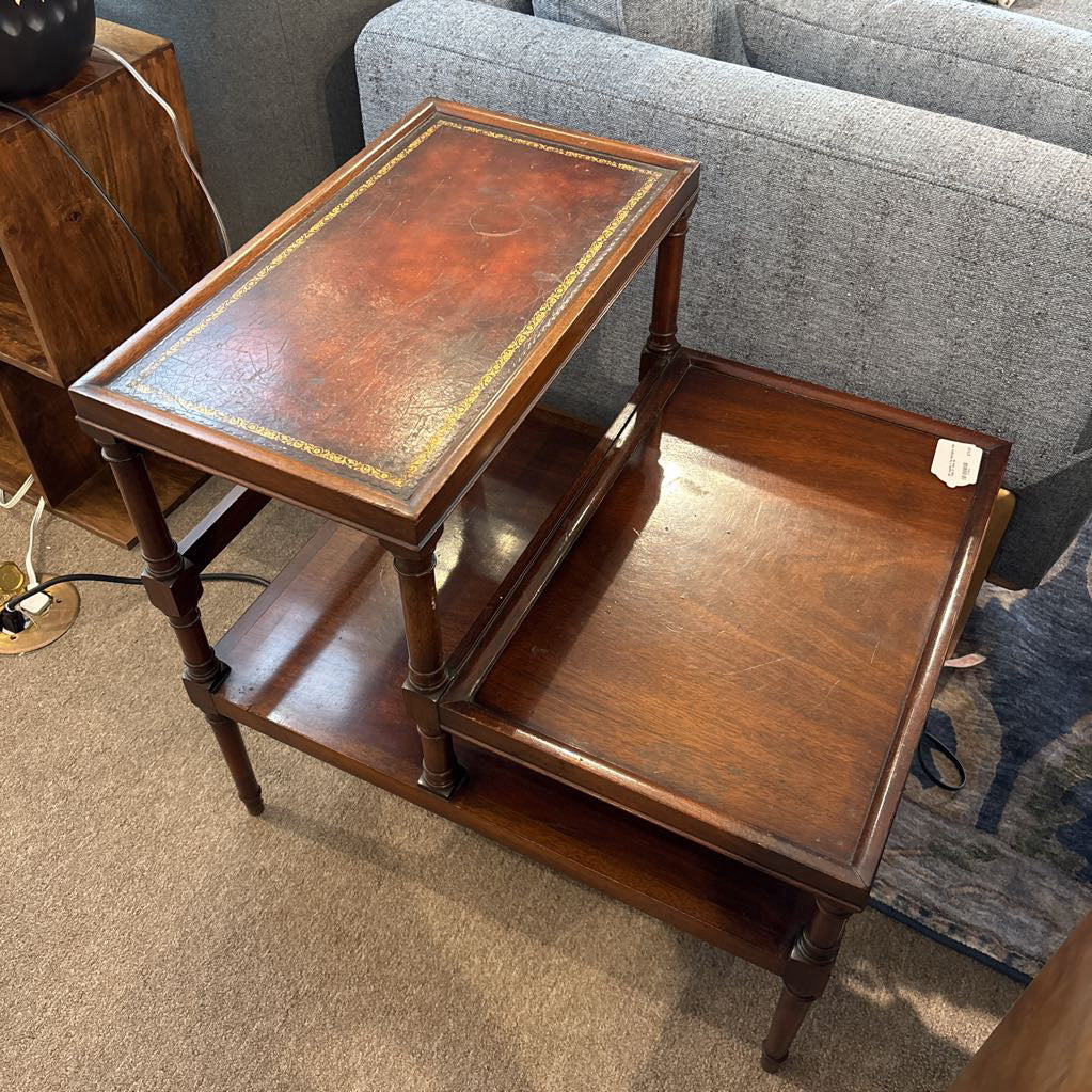 MC Weiman 2-Tier Mahogany Side Table 21" Wide