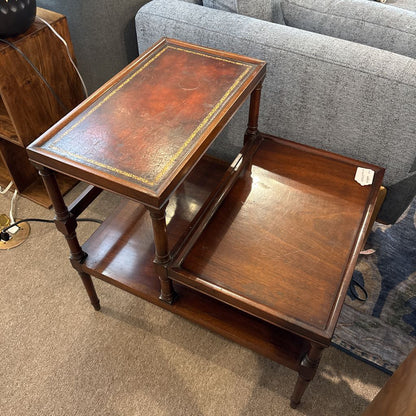MC Weiman 2-Tier Mahogany Side Table 21" Wide