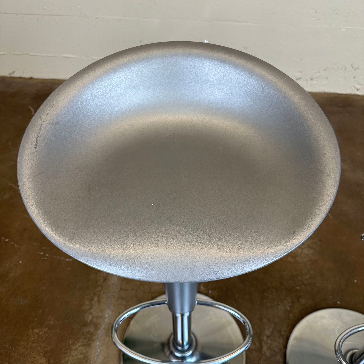 Silver And Chrome Barstools (Set Of Two)