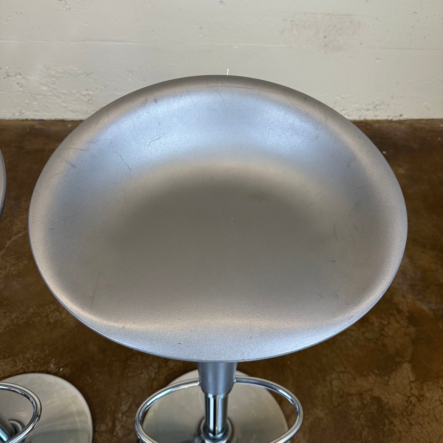 Silver And Chrome Barstools (Set Of Two)