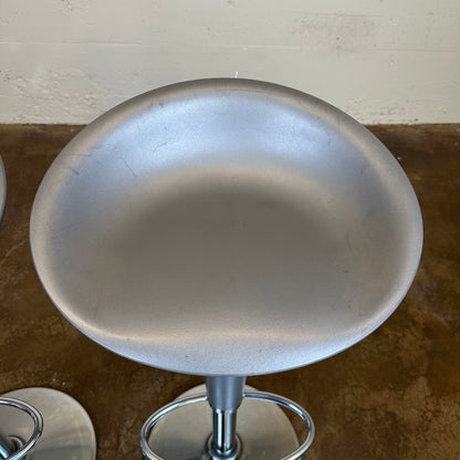 Silver And Chrome Barstools (Set Of Two)