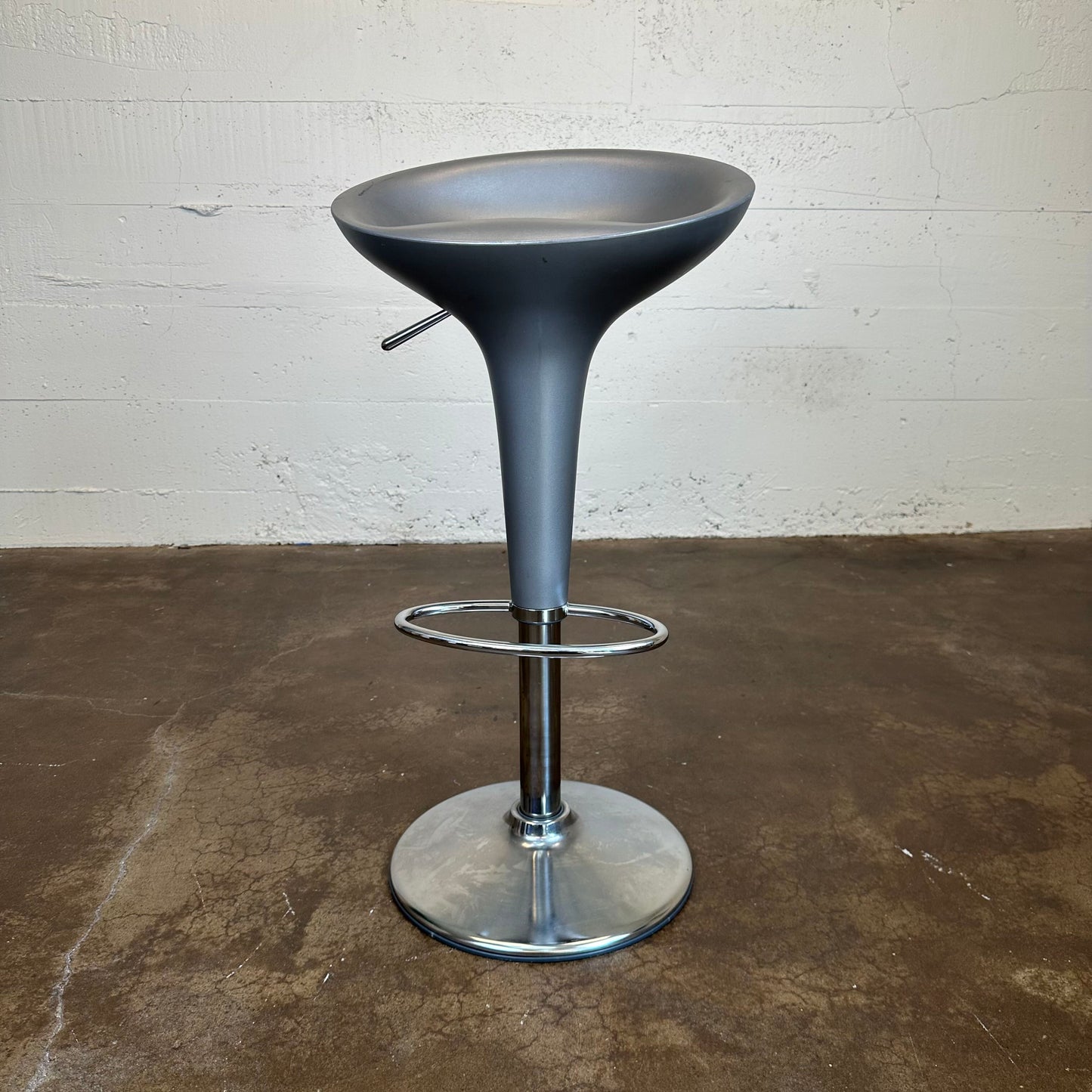 Silver And Chrome Barstools (Set Of Two)