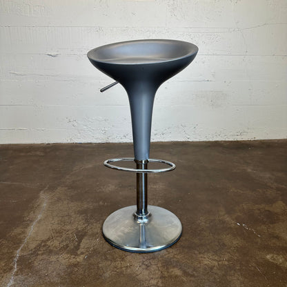 Silver And Chrome Barstools (Set Of Two)