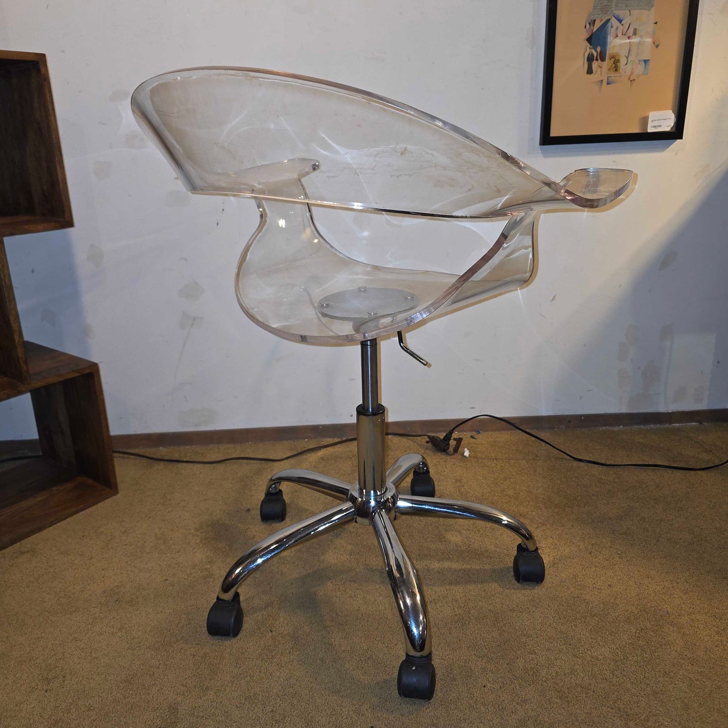 Mod Lucite Rolling Chair AS IS