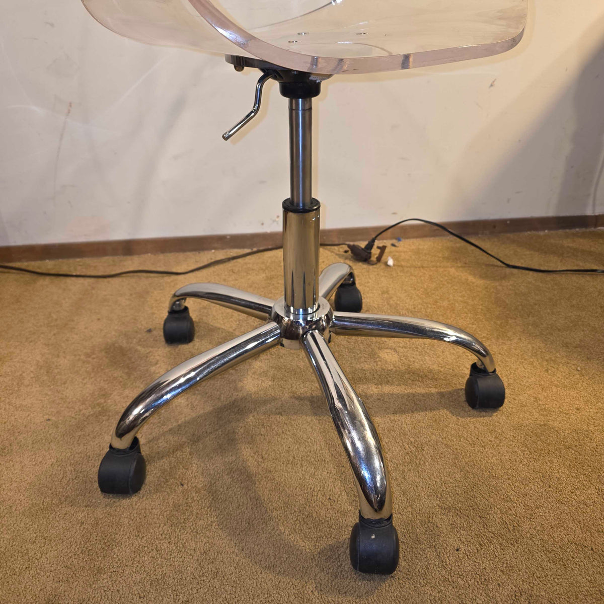 Mod Lucite Rolling Chair AS IS