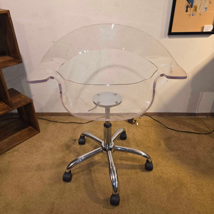 Mod Lucite Rolling Chair AS IS
