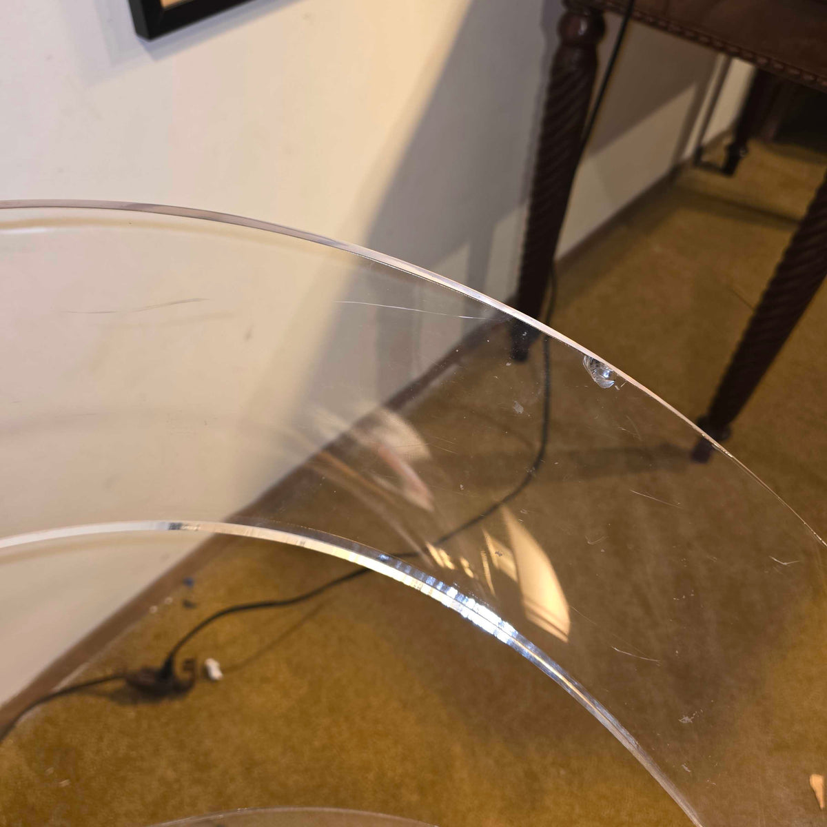 Mod Lucite Rolling Chair AS IS