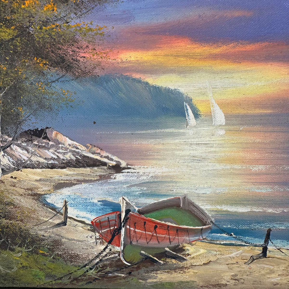 Sunset On The Bay Original Oil Painting