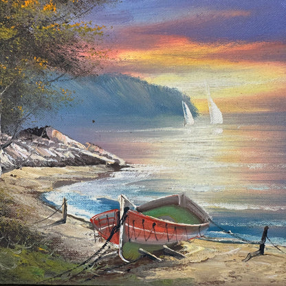 Sunset On The Bay Original Oil Painting