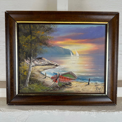 Sunset On The Bay Original Oil Painting