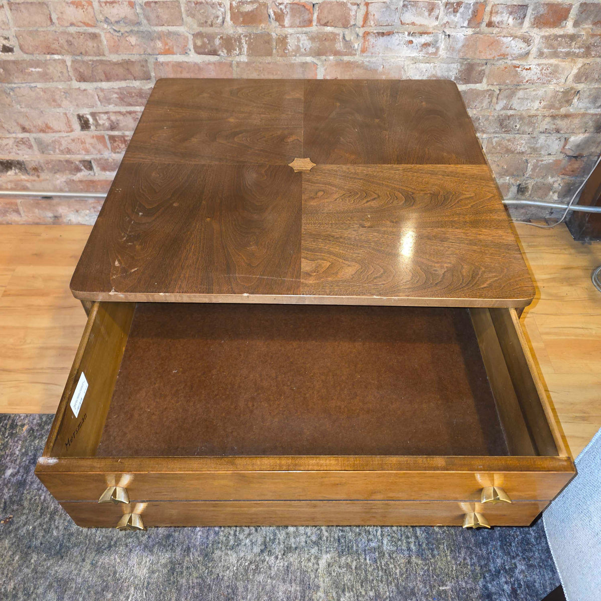 Mersman Square 1 Drawer End Table with Diamond Stamped Top