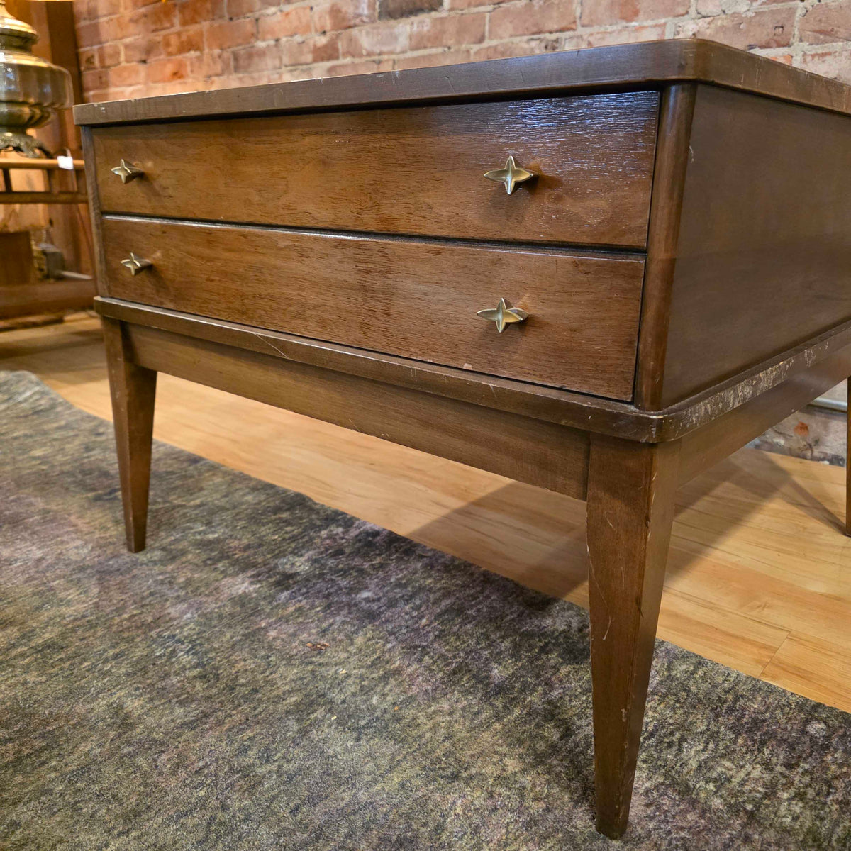 Mersman Square 1 Drawer End Table with Diamond Stamped Top
