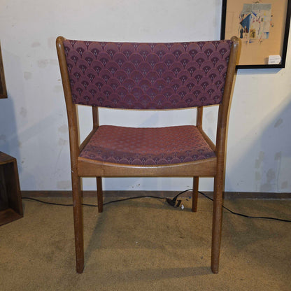 Vintage MCM Armchair with Maroon Scallop Fabric
