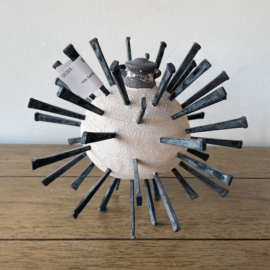 Pottery Ball with Spiky Nails Decor UNIQUE FINDS