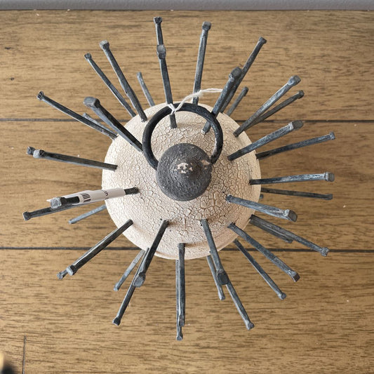Pottery Ball with Spiky Nails Decor UNIQUE FINDS