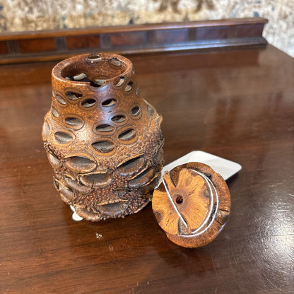Vintage Australian Bansia Carved Vase