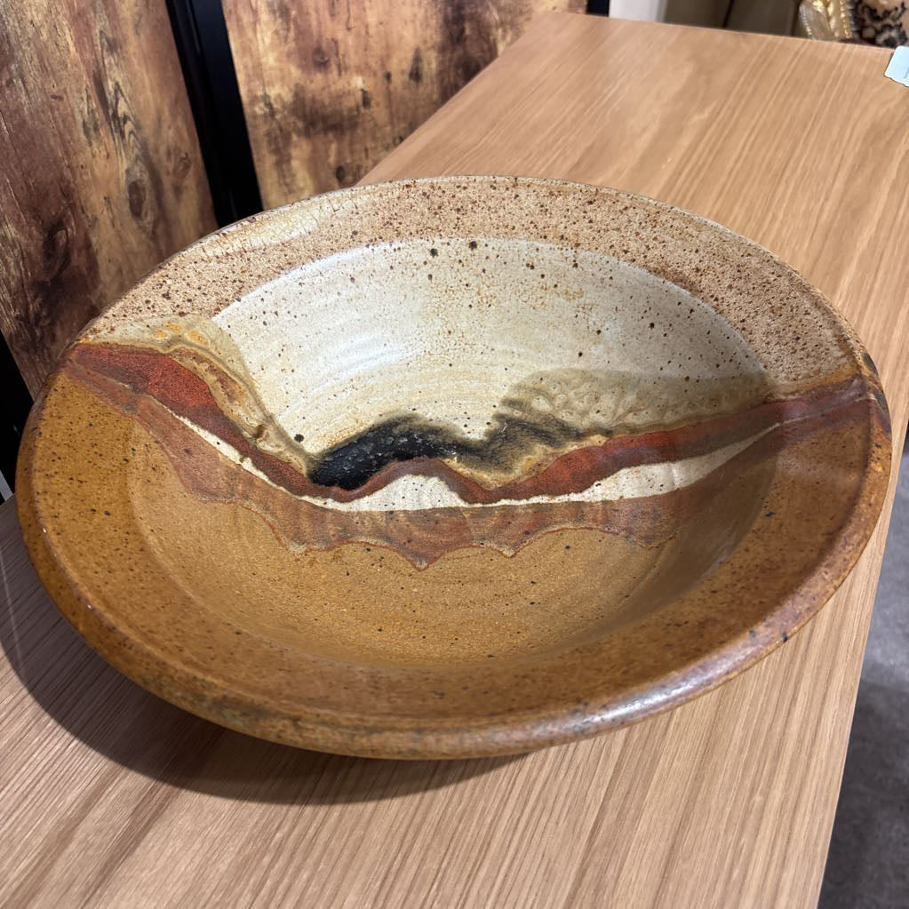 Large Speckled Glaze Stoneware Bowl