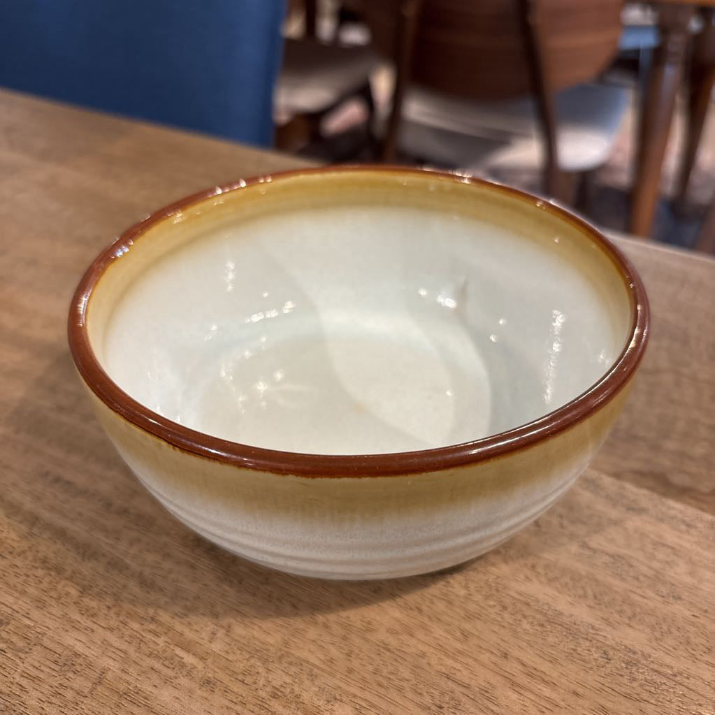 Grey Glazed Brown Rim Stoneware Bowl
