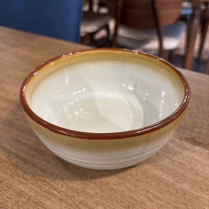 Grey Glazed Brown Rim Stoneware Bowl
