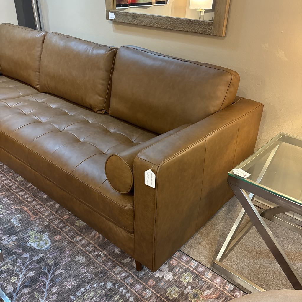 Malmo Sepia Leather LAF Chaise Sectional