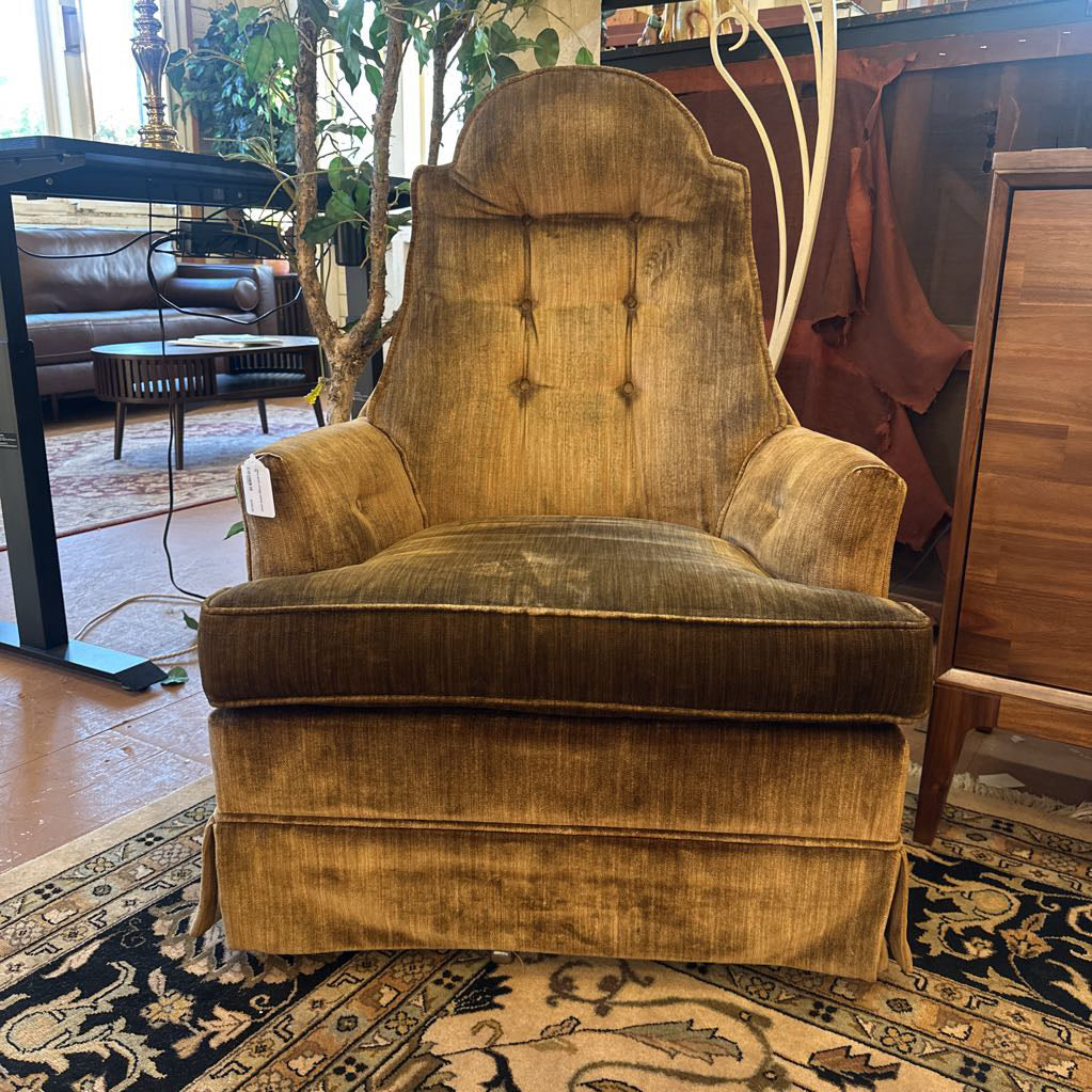 Olive green vintage swivel rocker