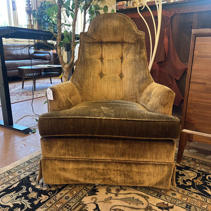 Olive green vintage swivel rocker