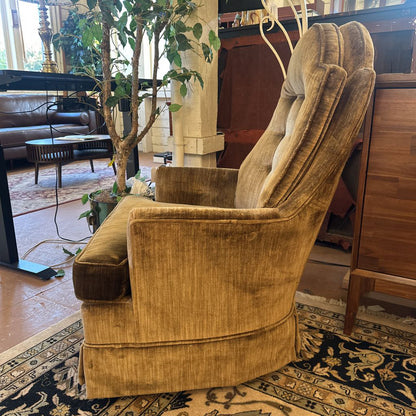 Olive green vintage swivel rocker