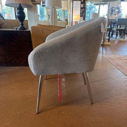 Modern Grey Chrome Leg Accent Chair