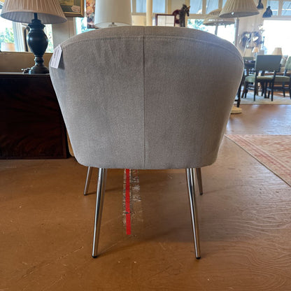 Modern Grey Chrome Leg Accent Chair