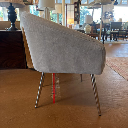 Modern Grey Chrome Leg Accent Chair